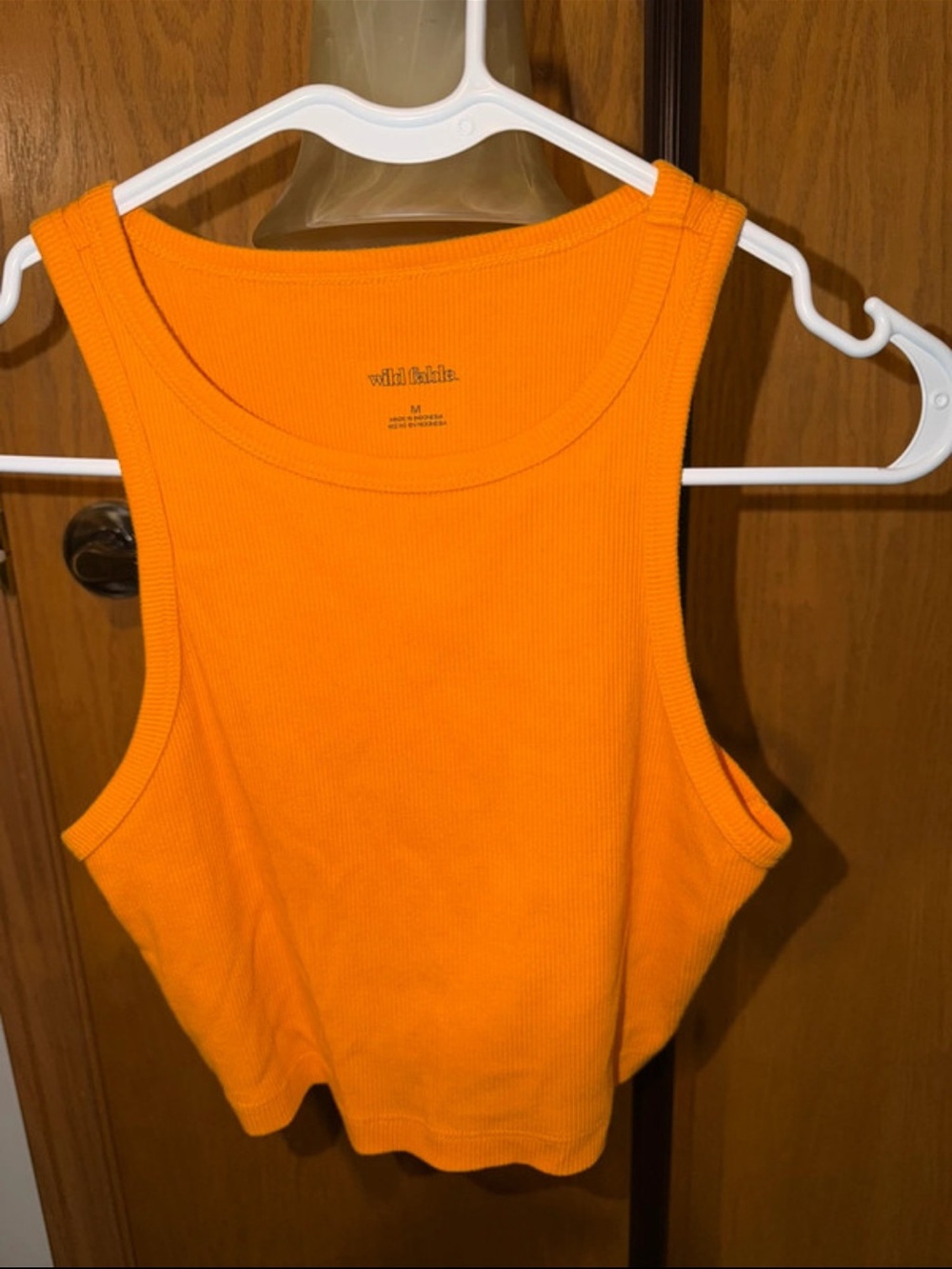 wild fable Bright Orange Ribbed Cropped Tank